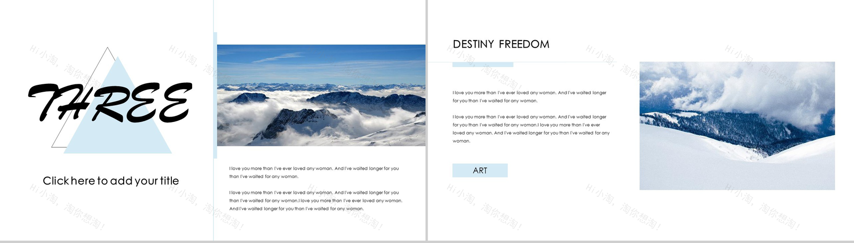 欧美大气雪景图杂志拍摄宣传PPT模板-8