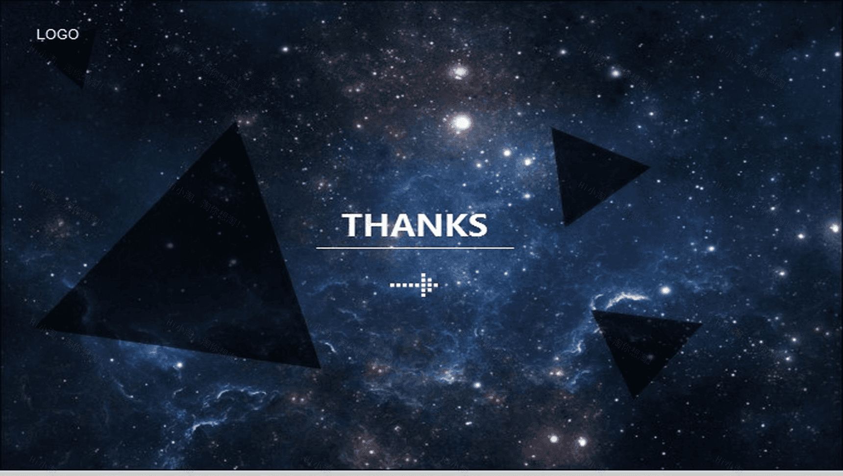 科技感黑色大气星空通用静态PPT模板-15