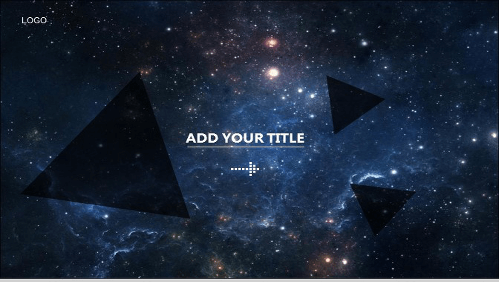 科技感黑色大气星空通用静态PPT模板