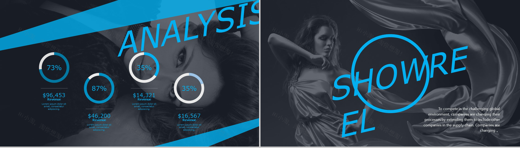 高端时尚品牌发布会模特画册PPT模板-9