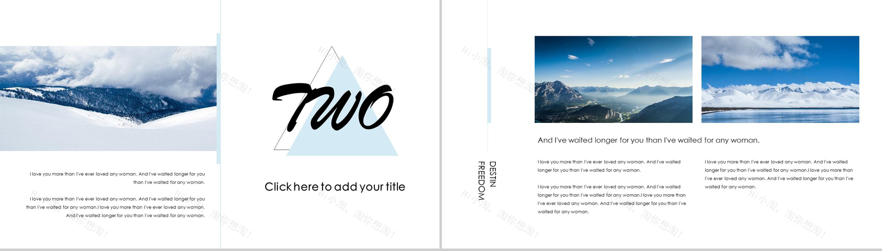 欧美大气雪景图杂志拍摄宣传PPT模板-5