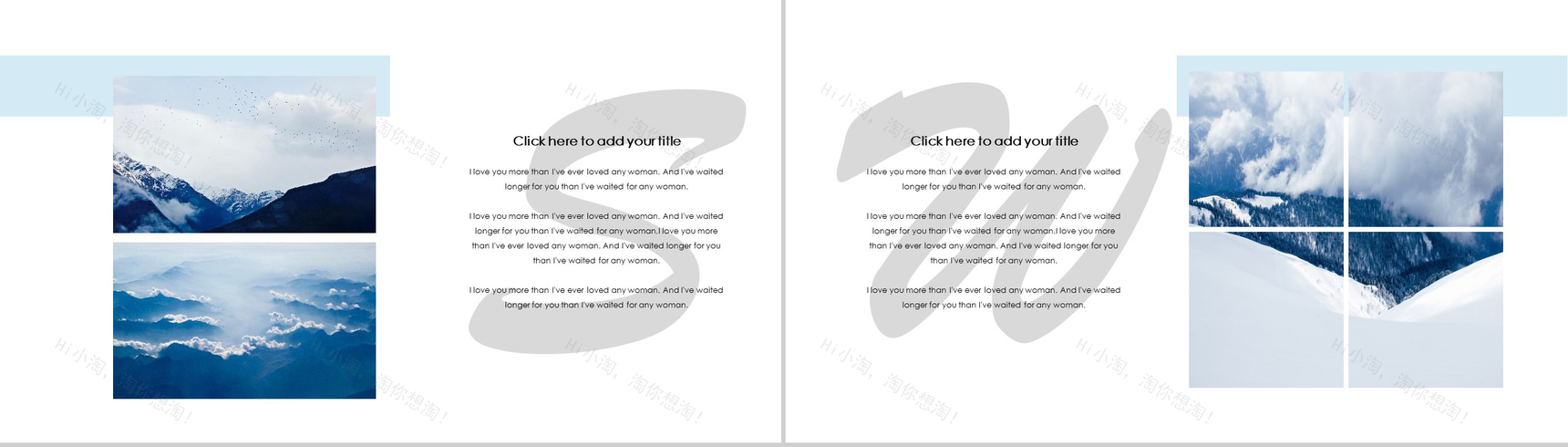 欧美大气雪景图杂志拍摄宣传PPT模板-9