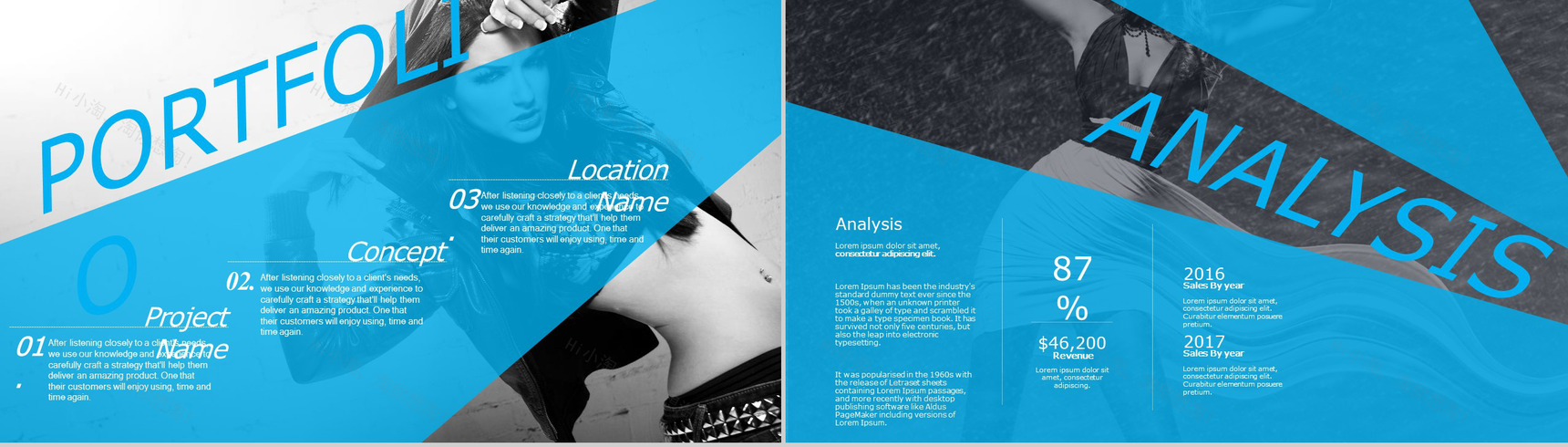 高端时尚品牌发布会模特画册PPT模板-8