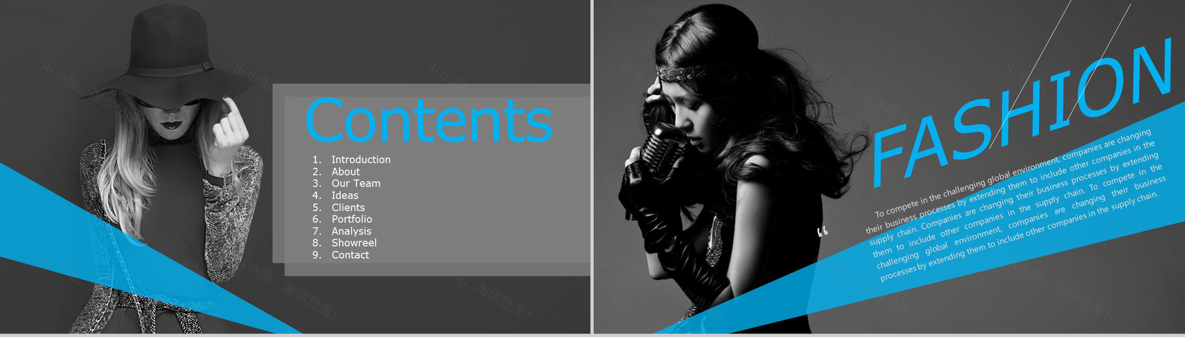 高端时尚品牌发布会模特画册PPT模板-2