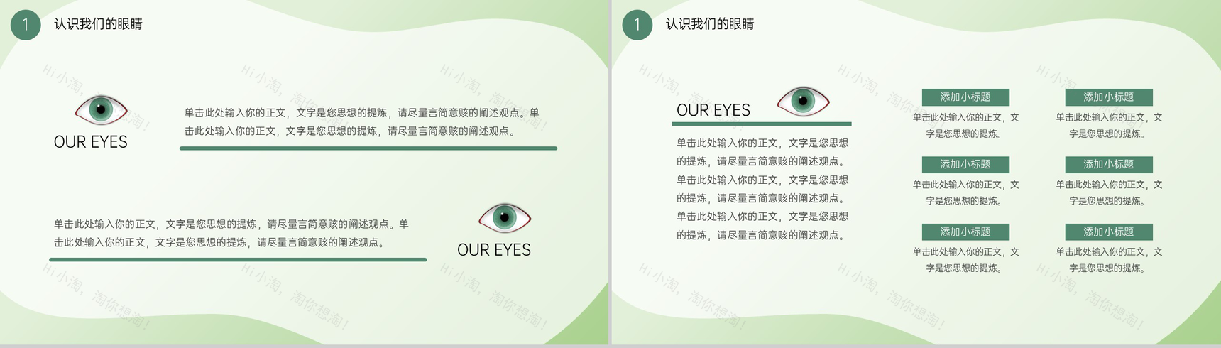 绿色简约爱眼护眼保护视力主题宣传教育班会PPT模板-3