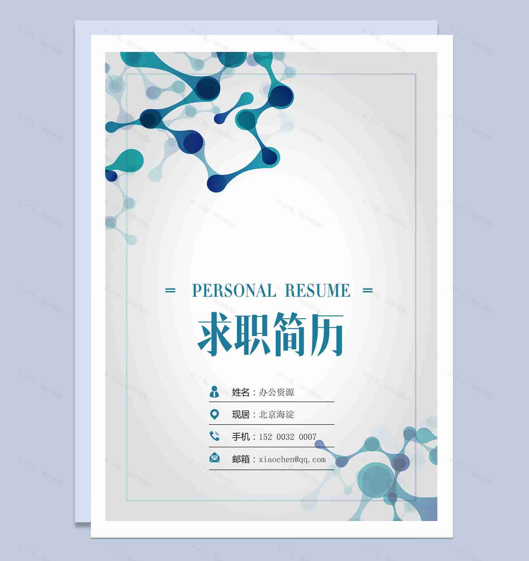 清新时尚医生职位竞聘个人简历Word模板-1