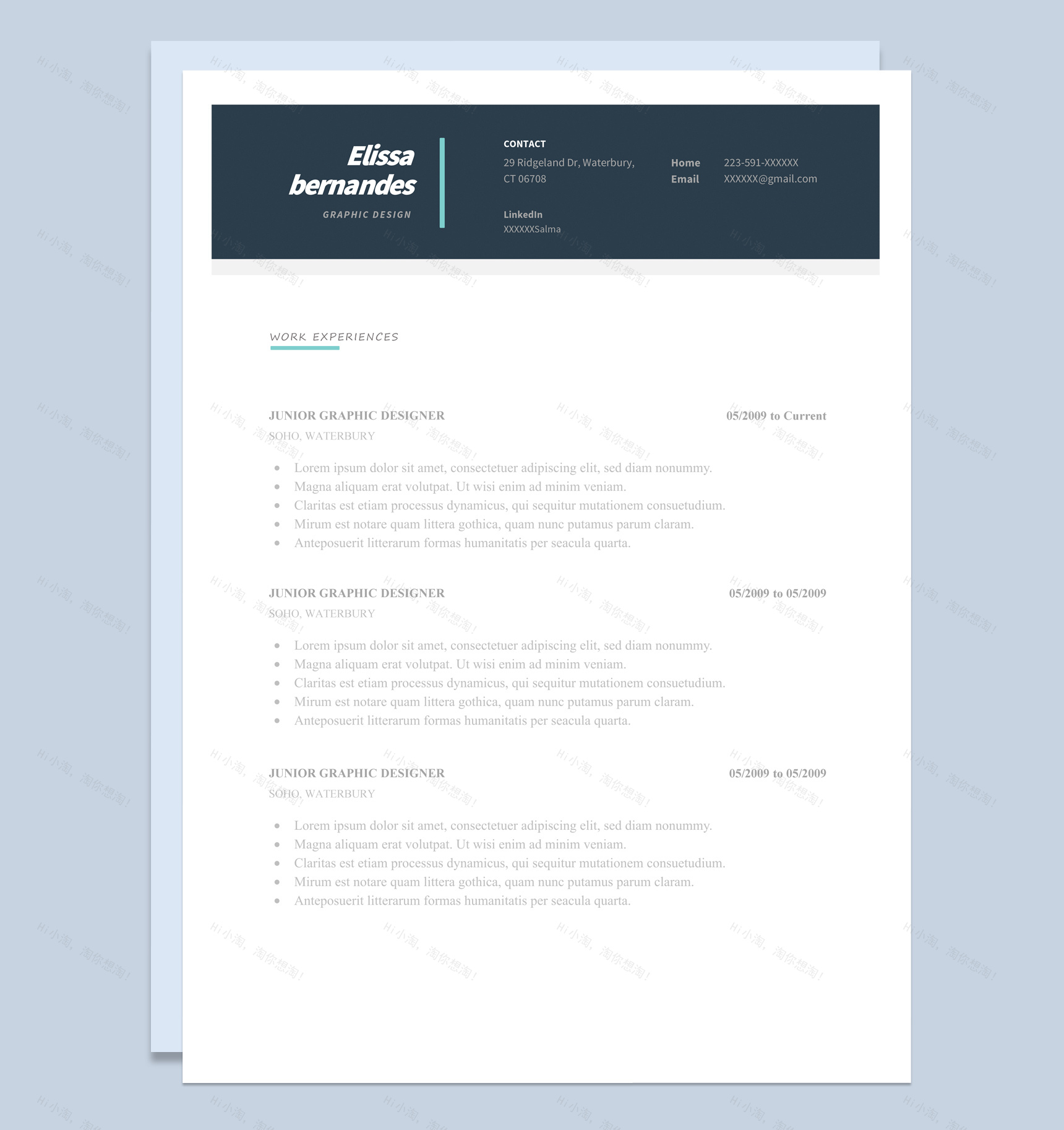 白色商务风格翻译专业求职英文简历Word模板-2