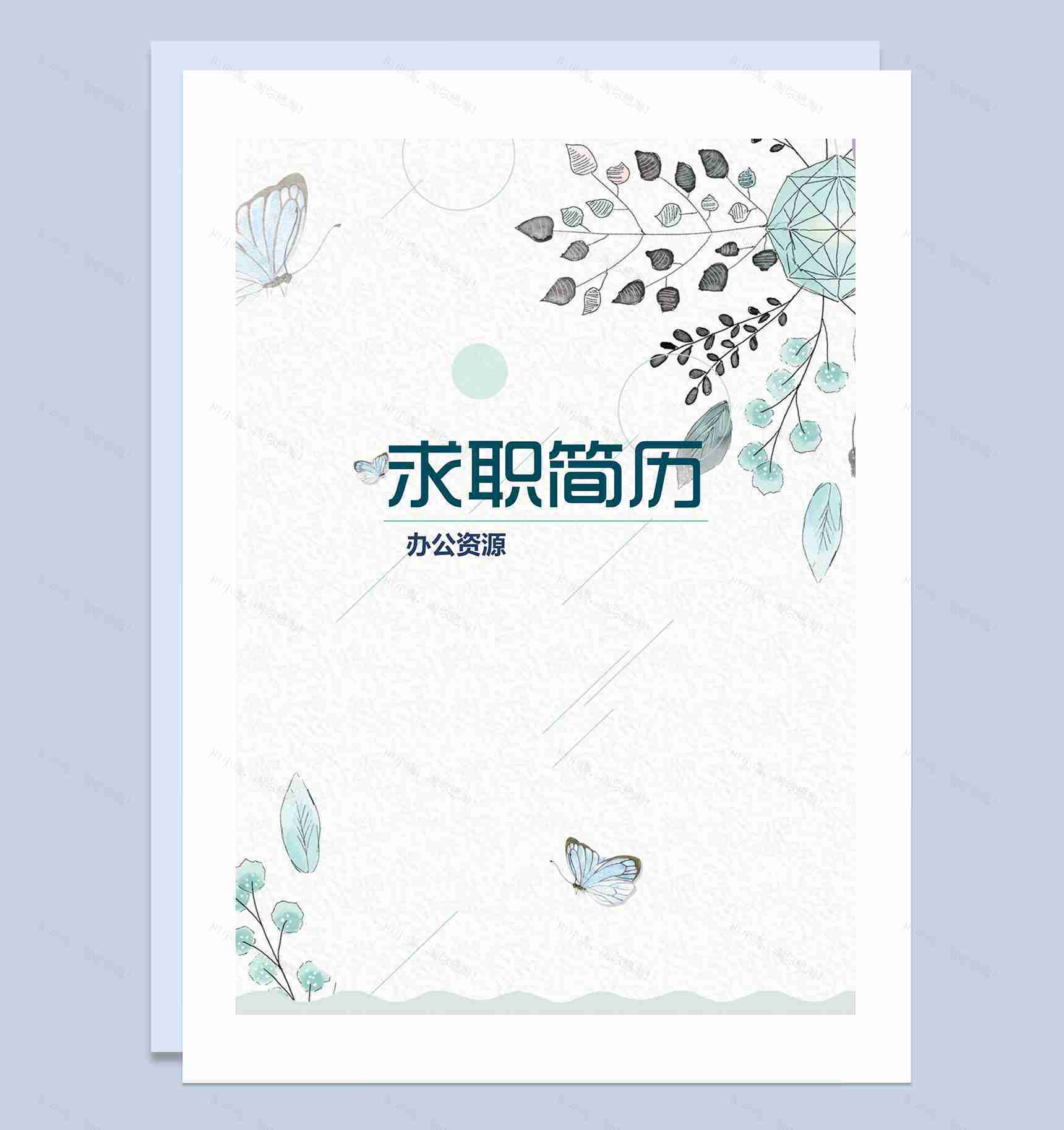清新大气系统软件工程师个人简历自荐信Word模板-1