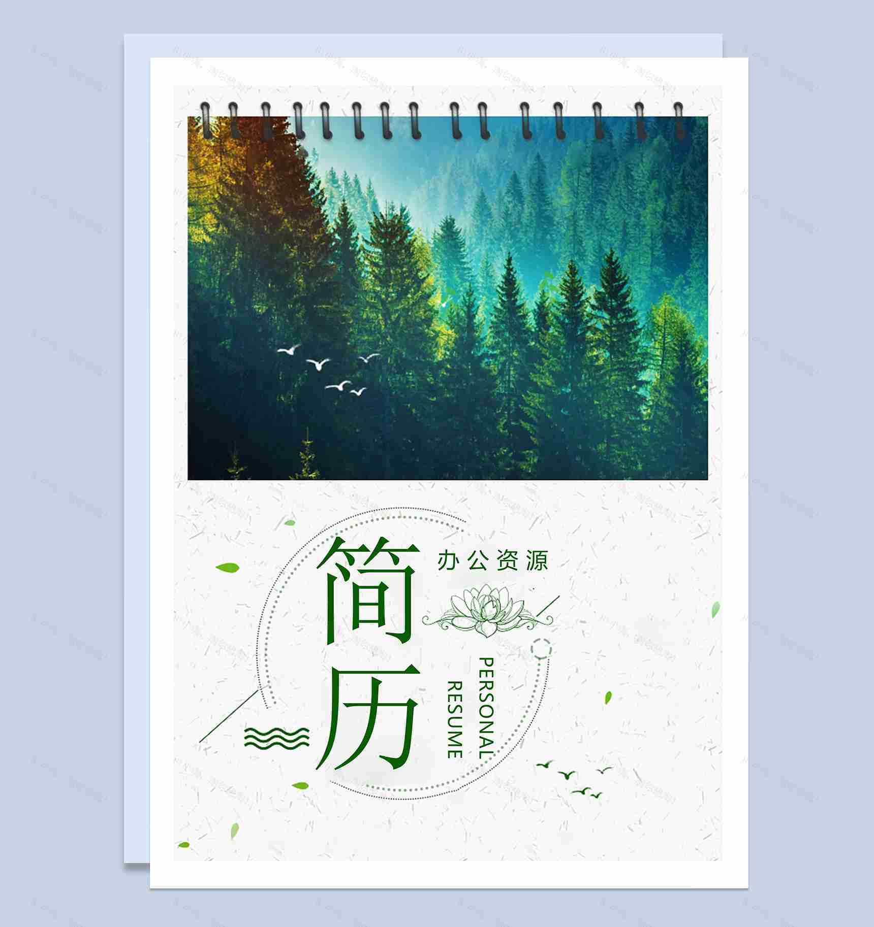 清新唯美数学老师个人求职简历Word模板-1