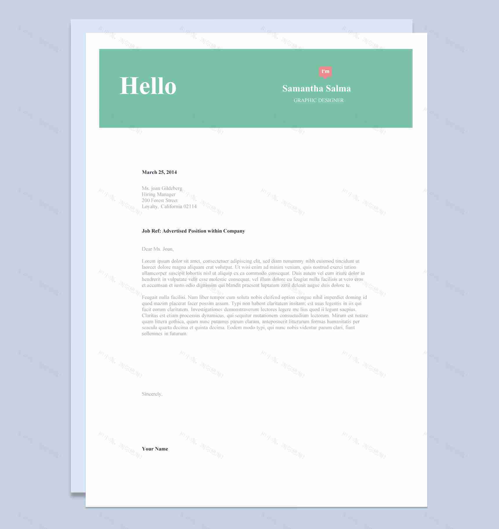 绿色小清新风平面设计师英文简历Word模板-2