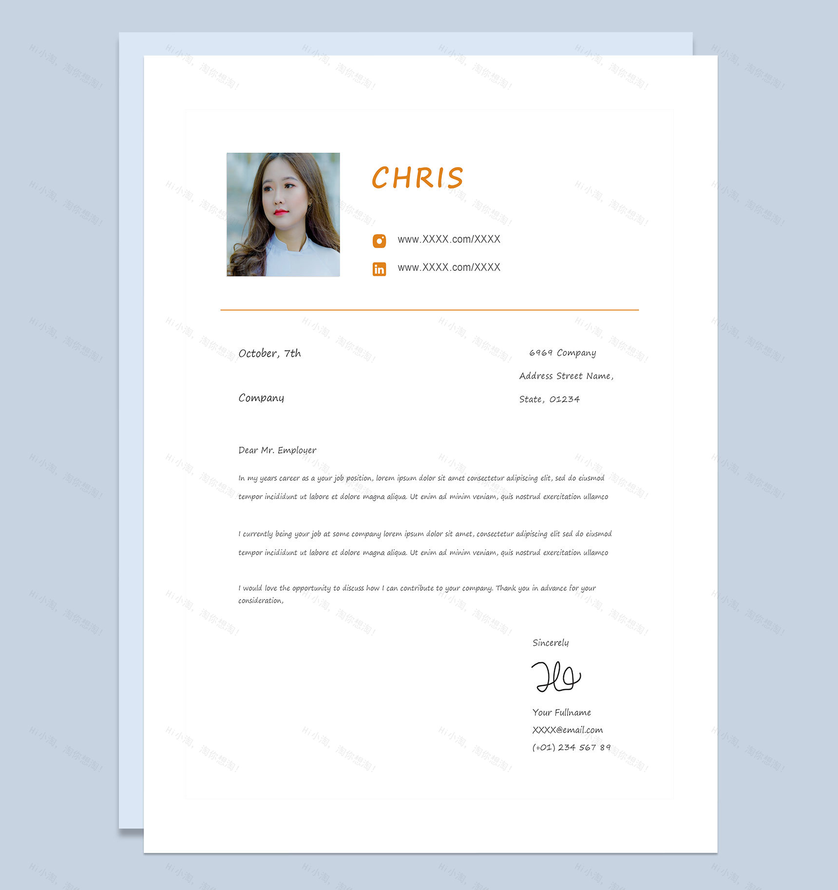 外贸公司多岗位求职通用英文简历Word模板-1