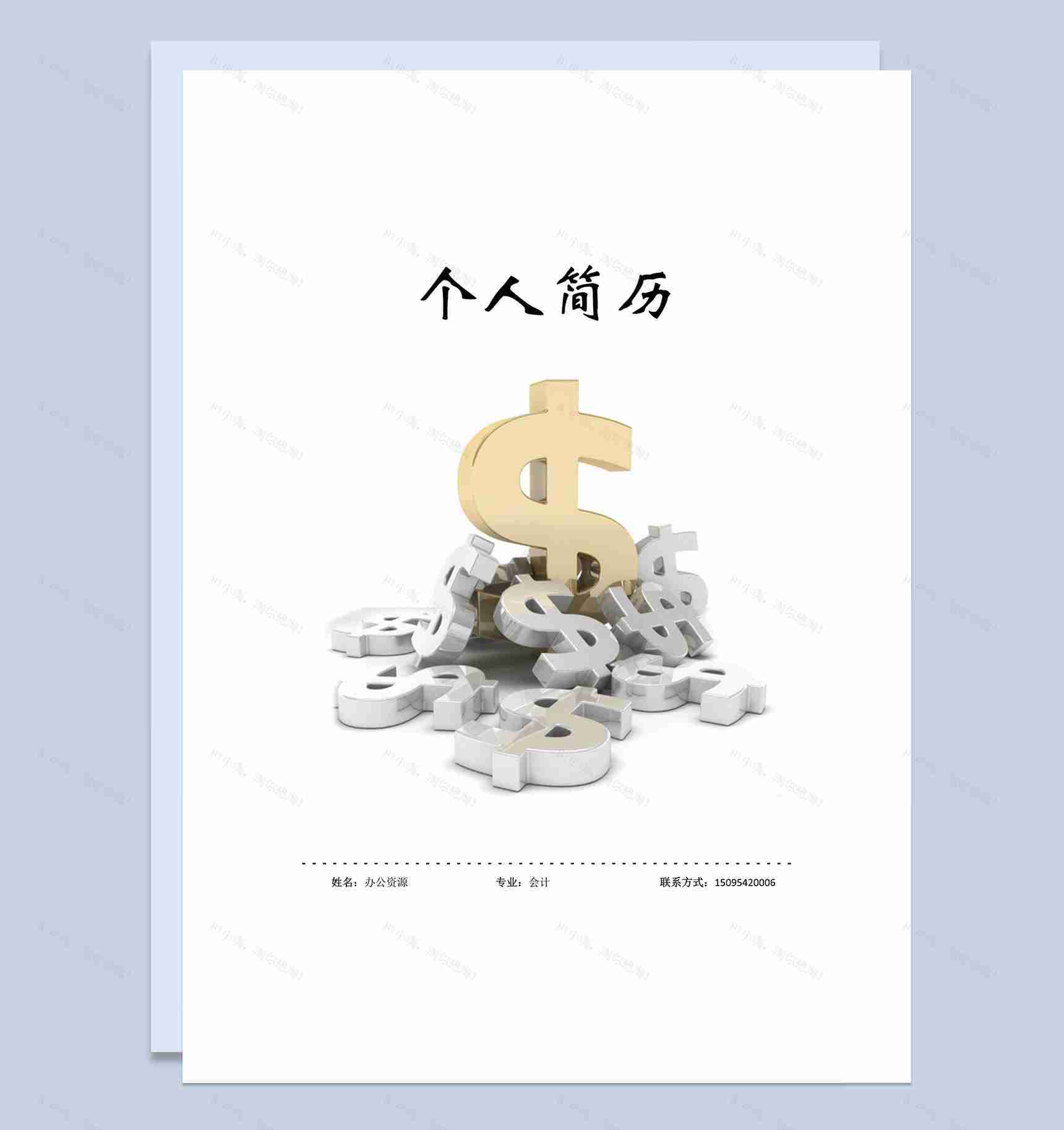 会计金融经济行业岗位应聘简历Word模板-1