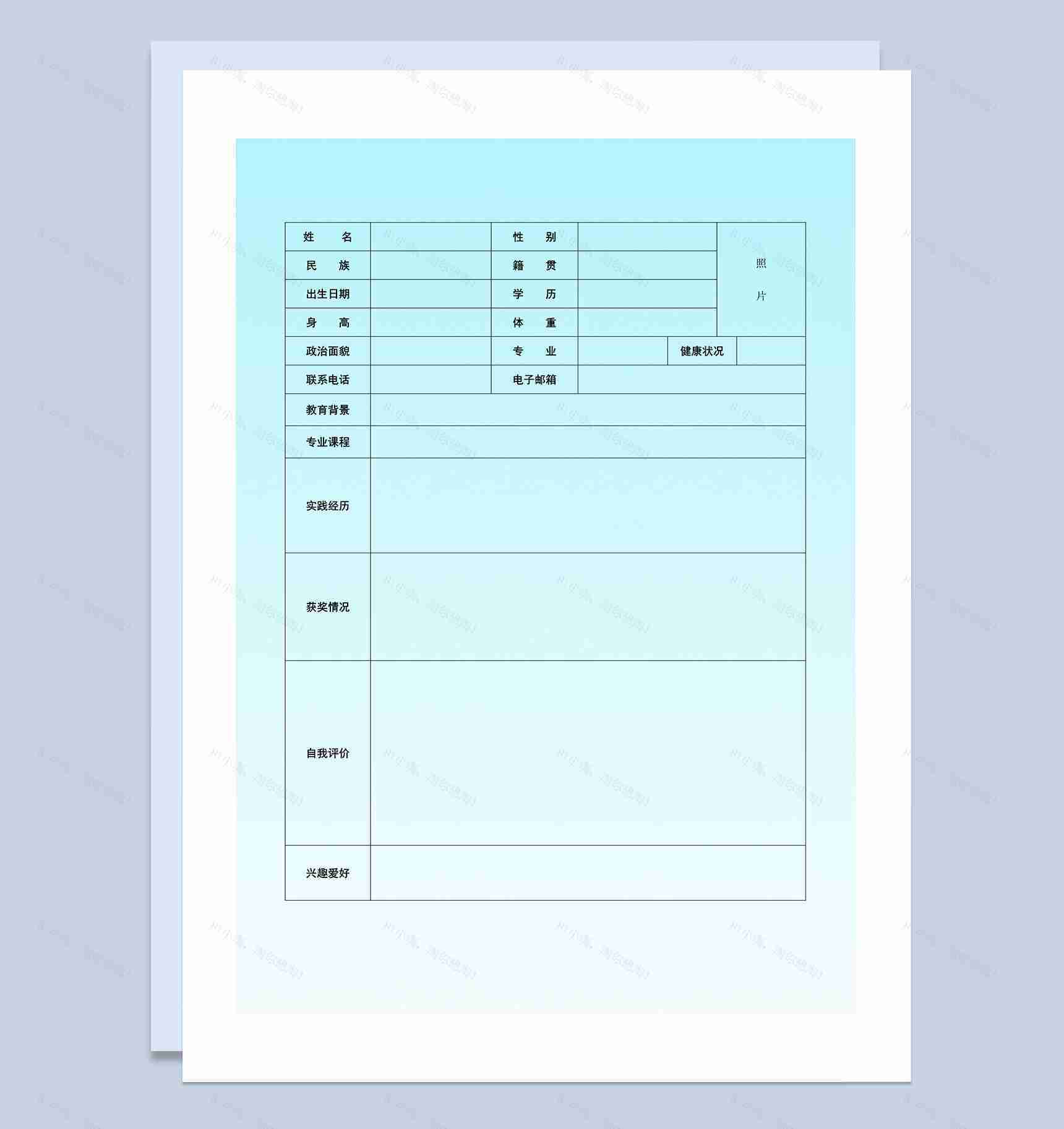 蓝色简洁财务行业应聘简历Word模板-2