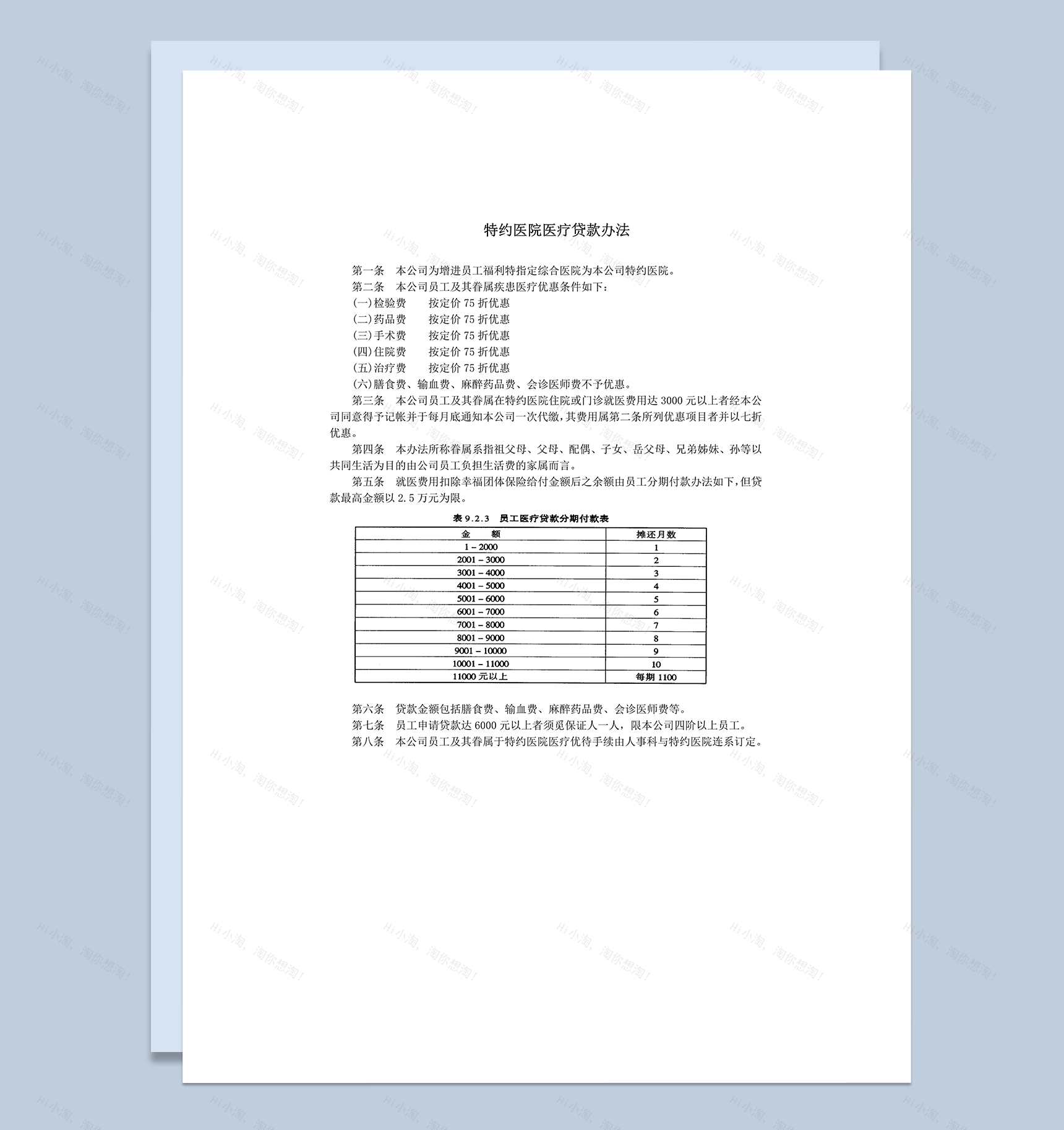 特约医院医疗贷款办法word模板-1