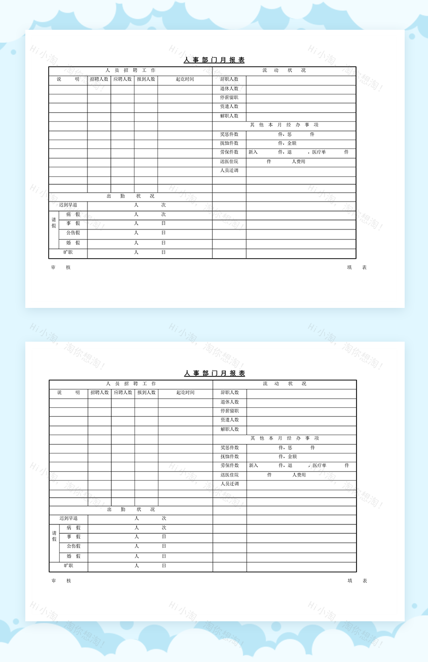 公司行政人事管理表格大全Word模板-1