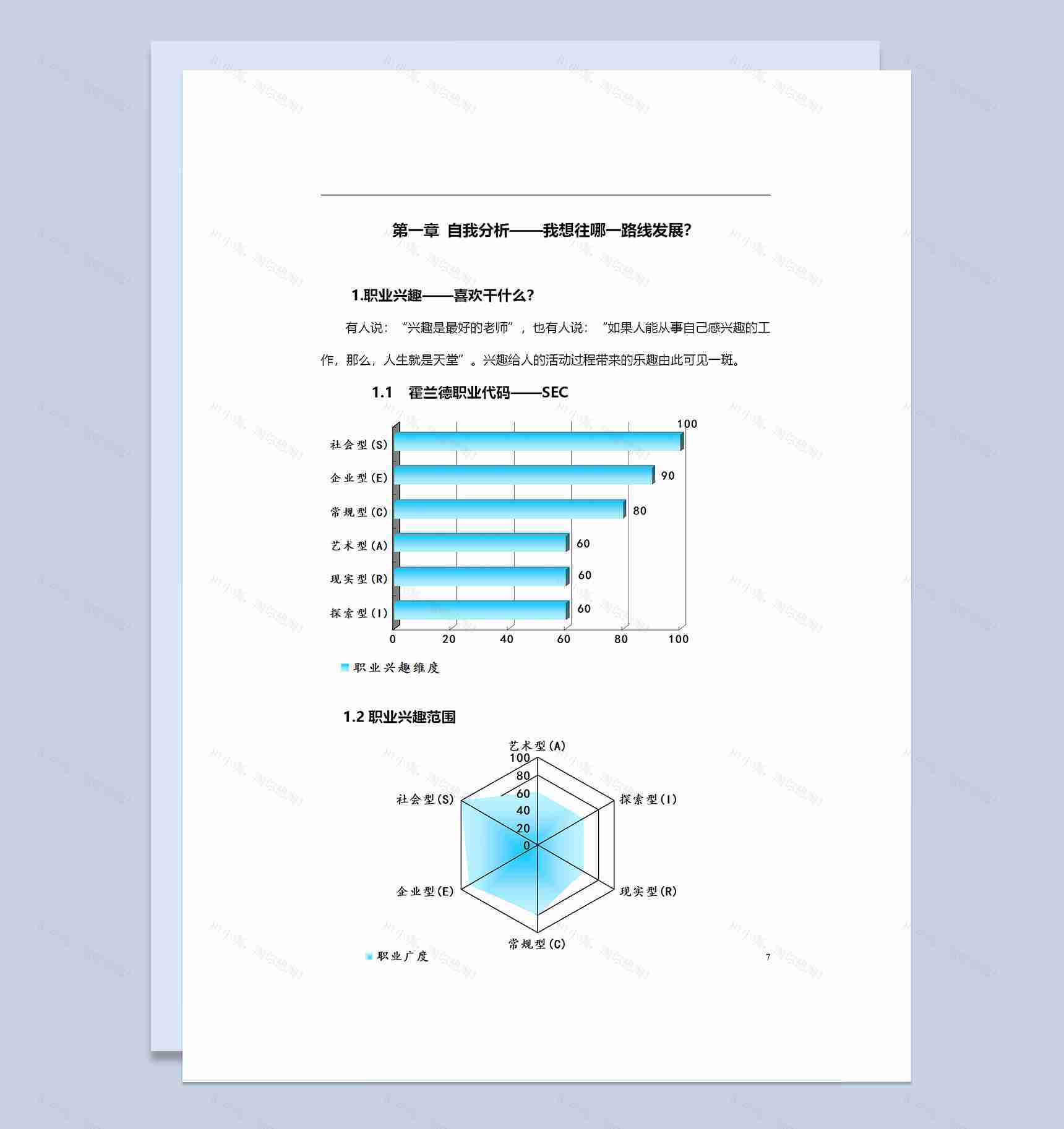 市场营销专业通用的个人职业生涯规划书Word模板-1