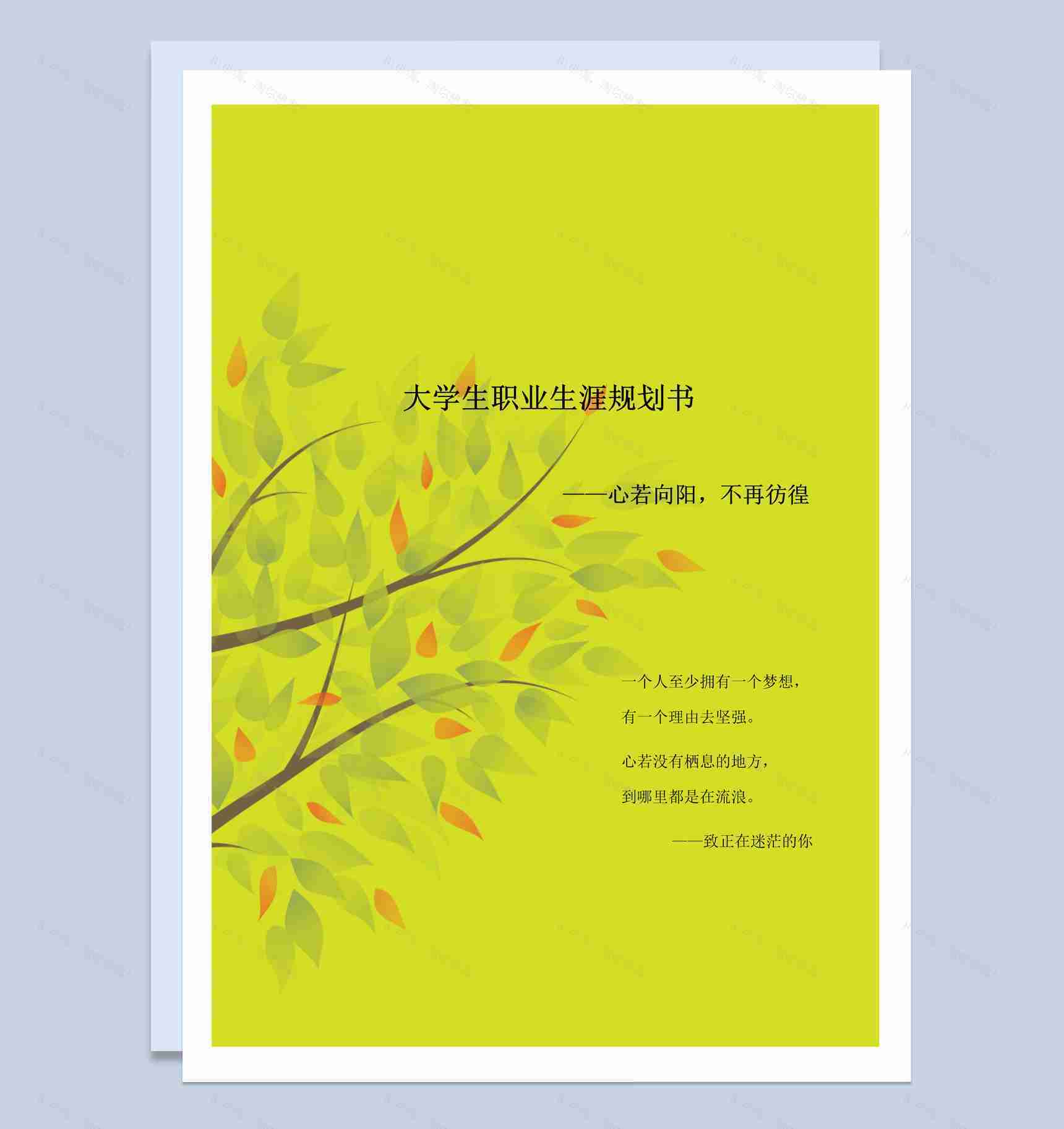 土木工程类专业大学生职业生涯规划书Word模板-1