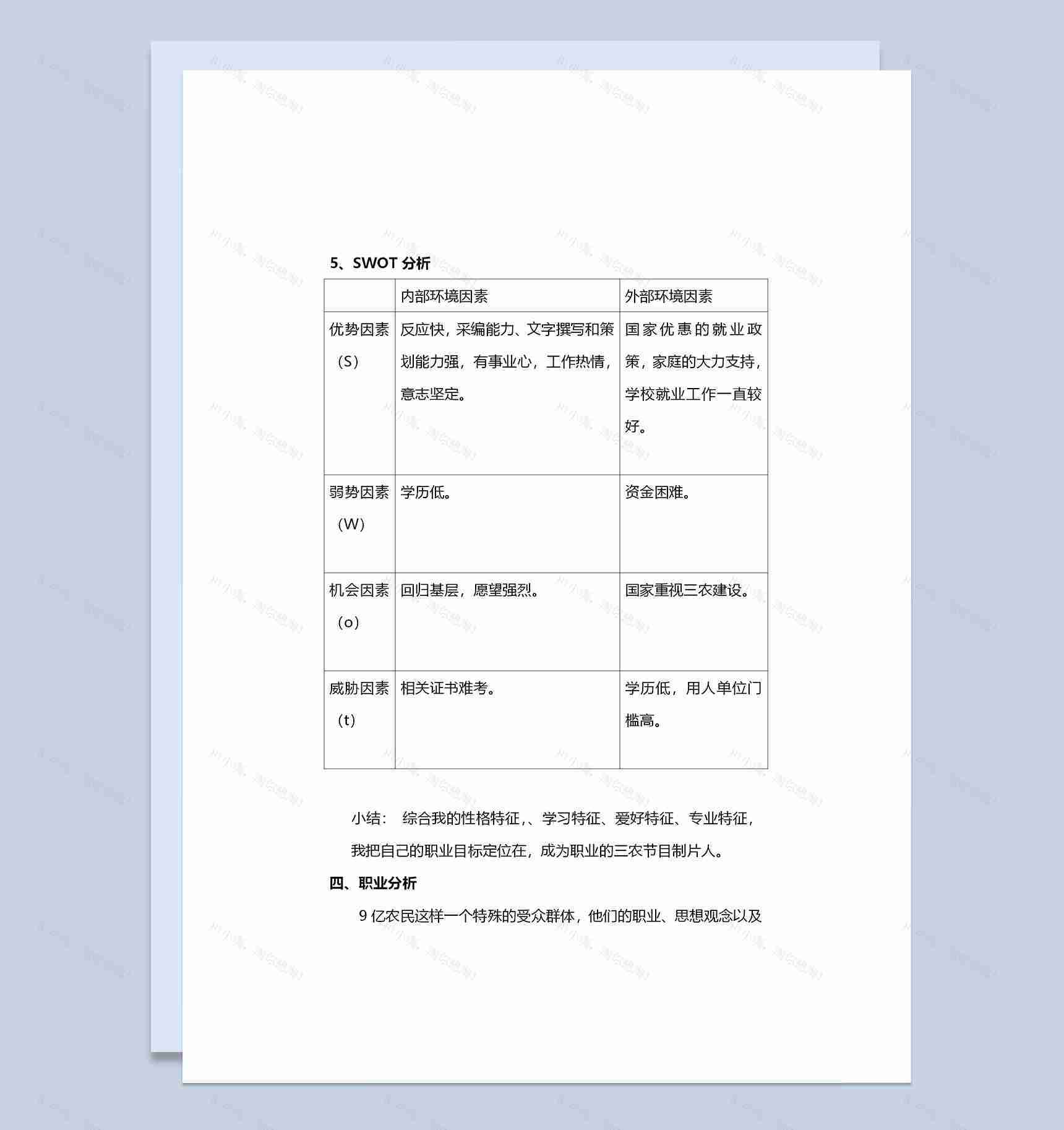 编导专业大学生职业生涯规划书范本Word模板-1
