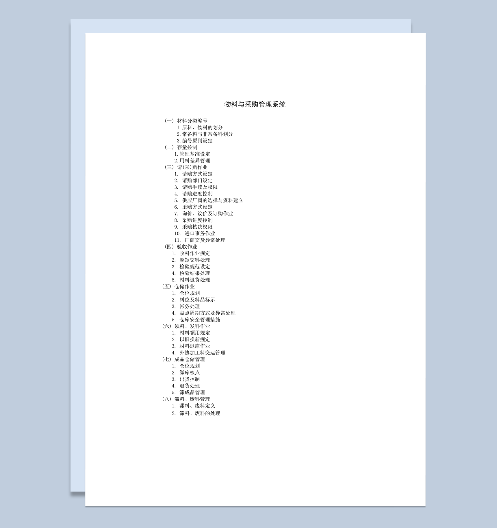 公司材料控制物料与采购管理系统word模板