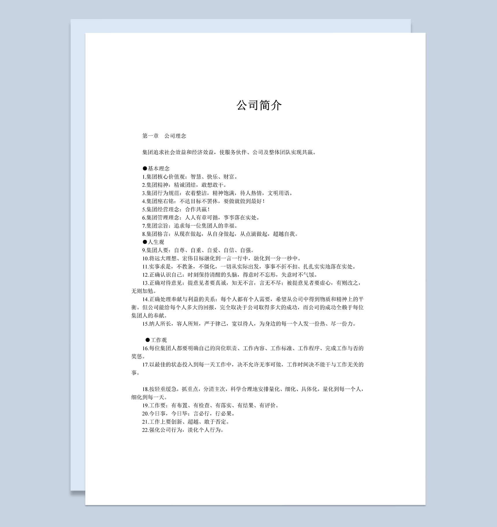 实用完整某房地产集团公司员工手册范本Word模板