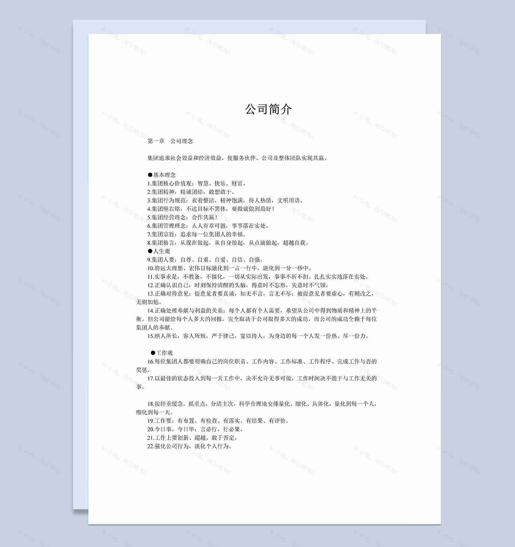 实用完整某房地产集团公司员工手册范本Word模板-1