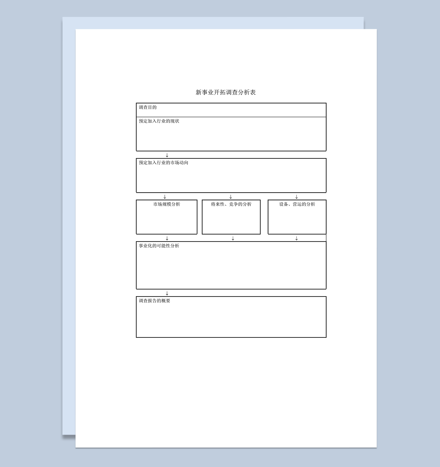 新事业开拓调查分析表word模板