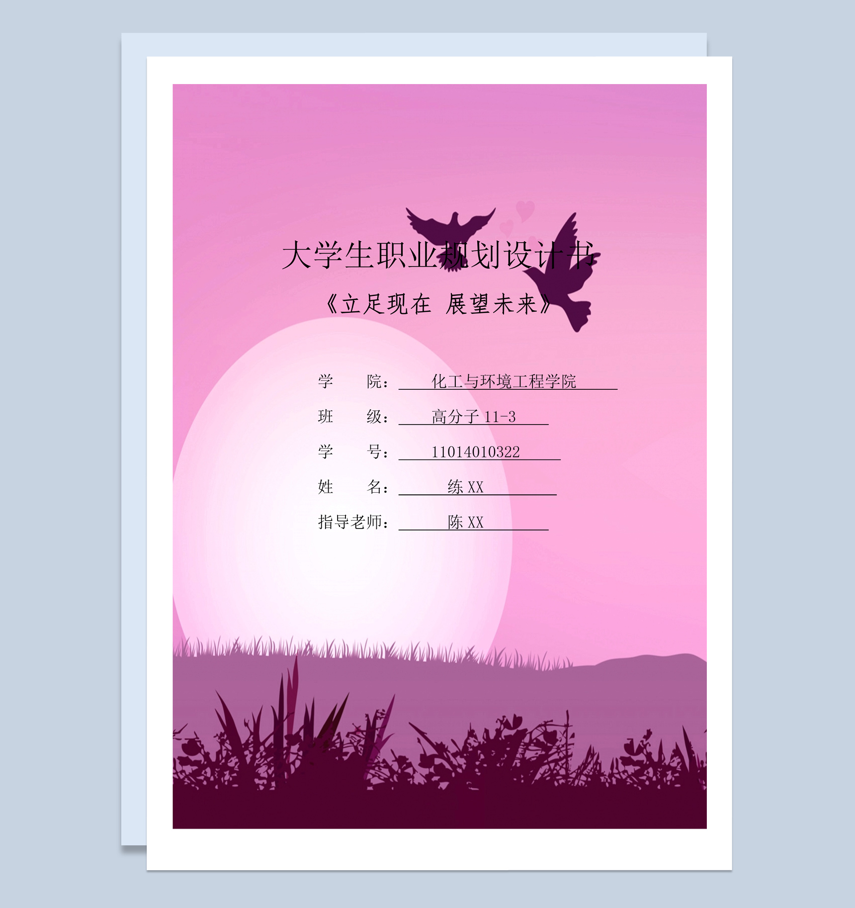 高分子专业大学生职业规划设计书Word模板