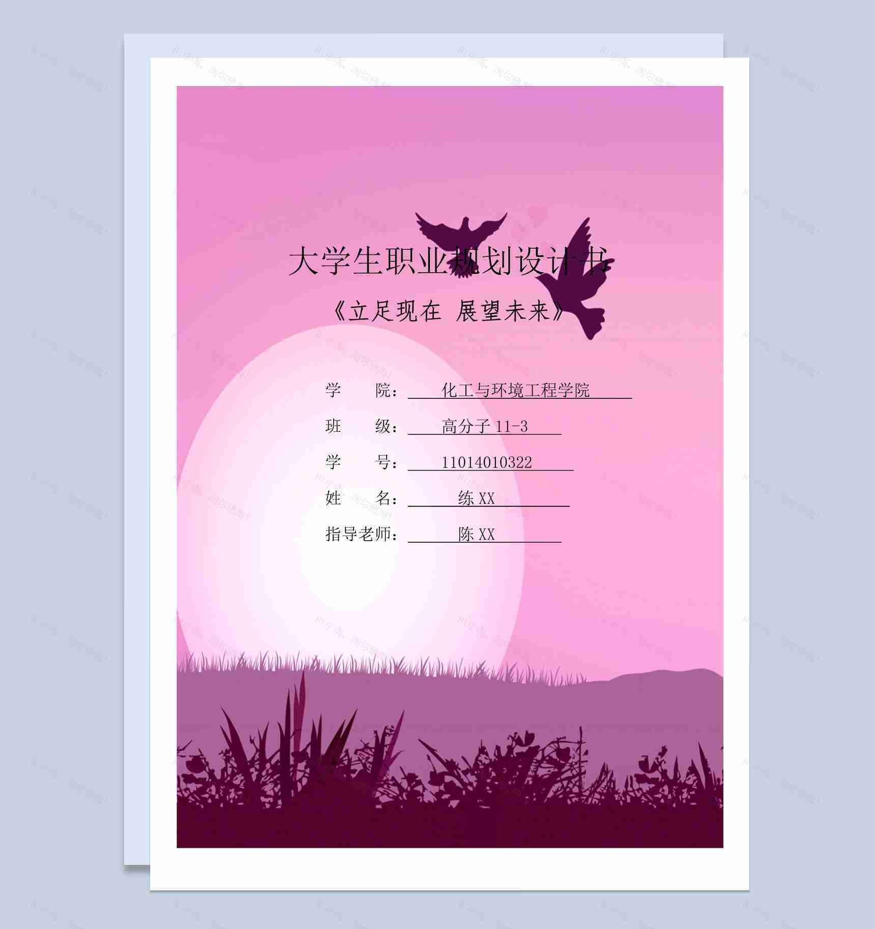 高分子专业大学生职业规划设计书Word模板-1