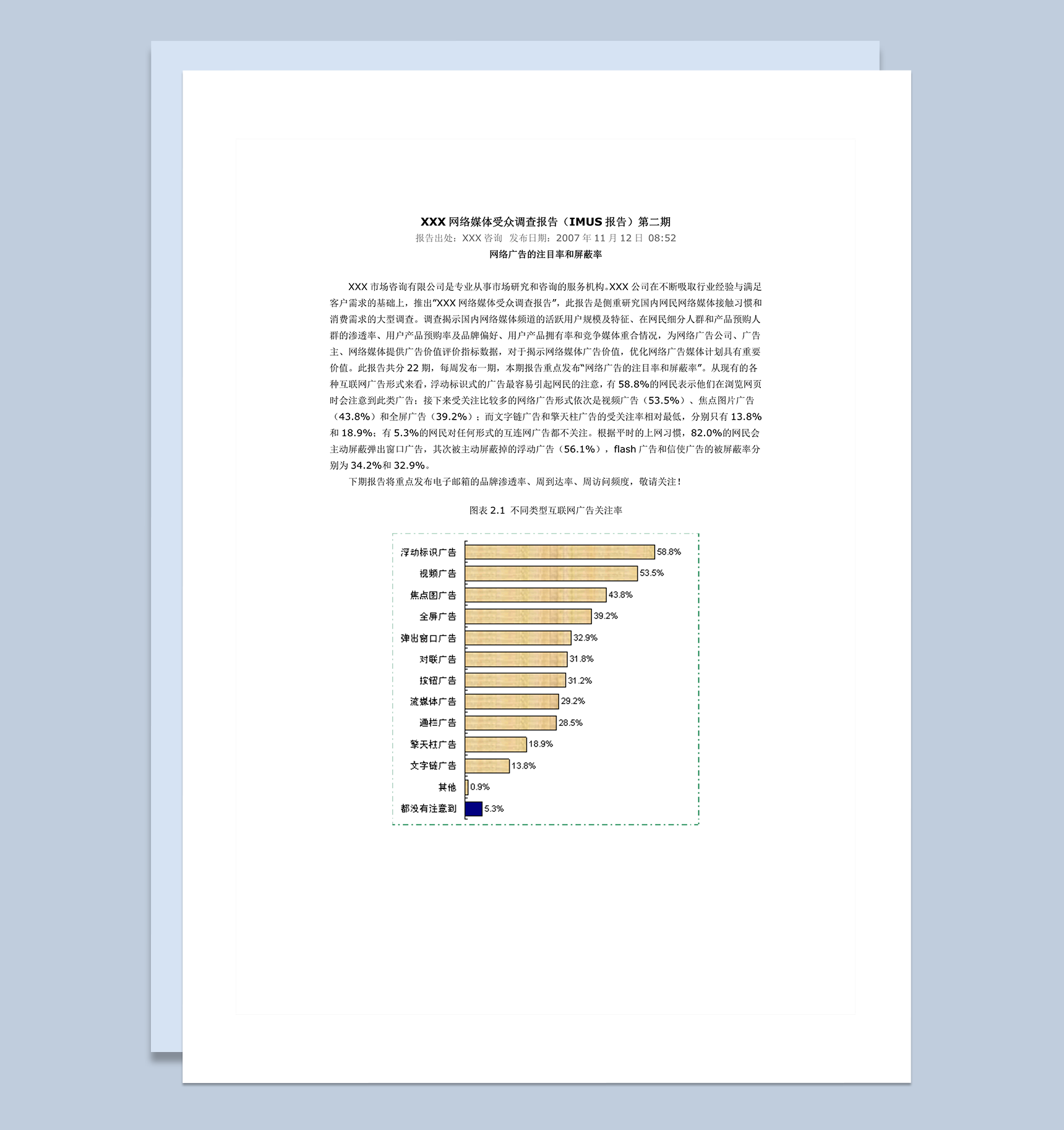 中国网络媒体受众调查报告word模板