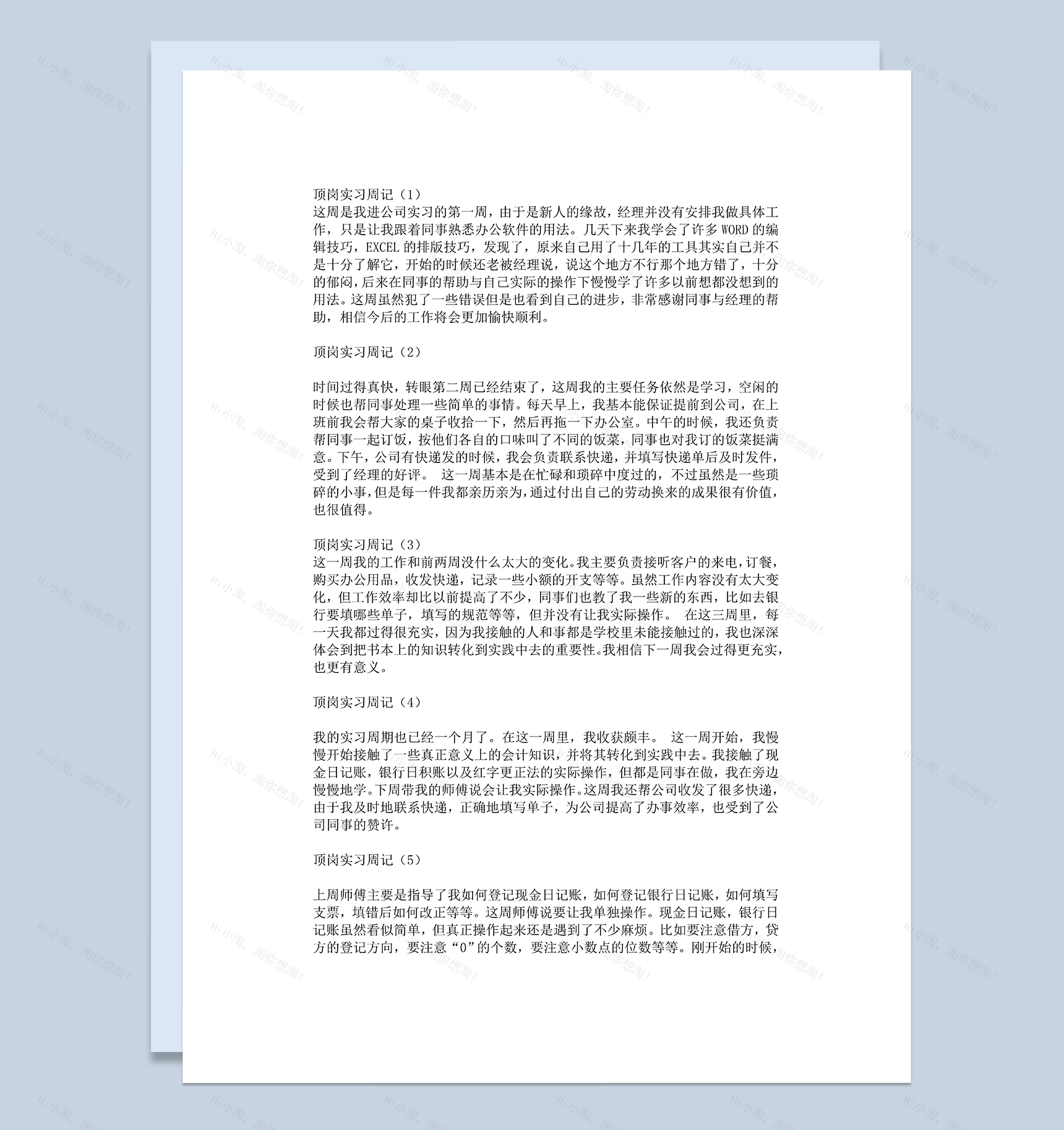 会计实习日记会计实习周记会计专业实习日记范本Word模板-1