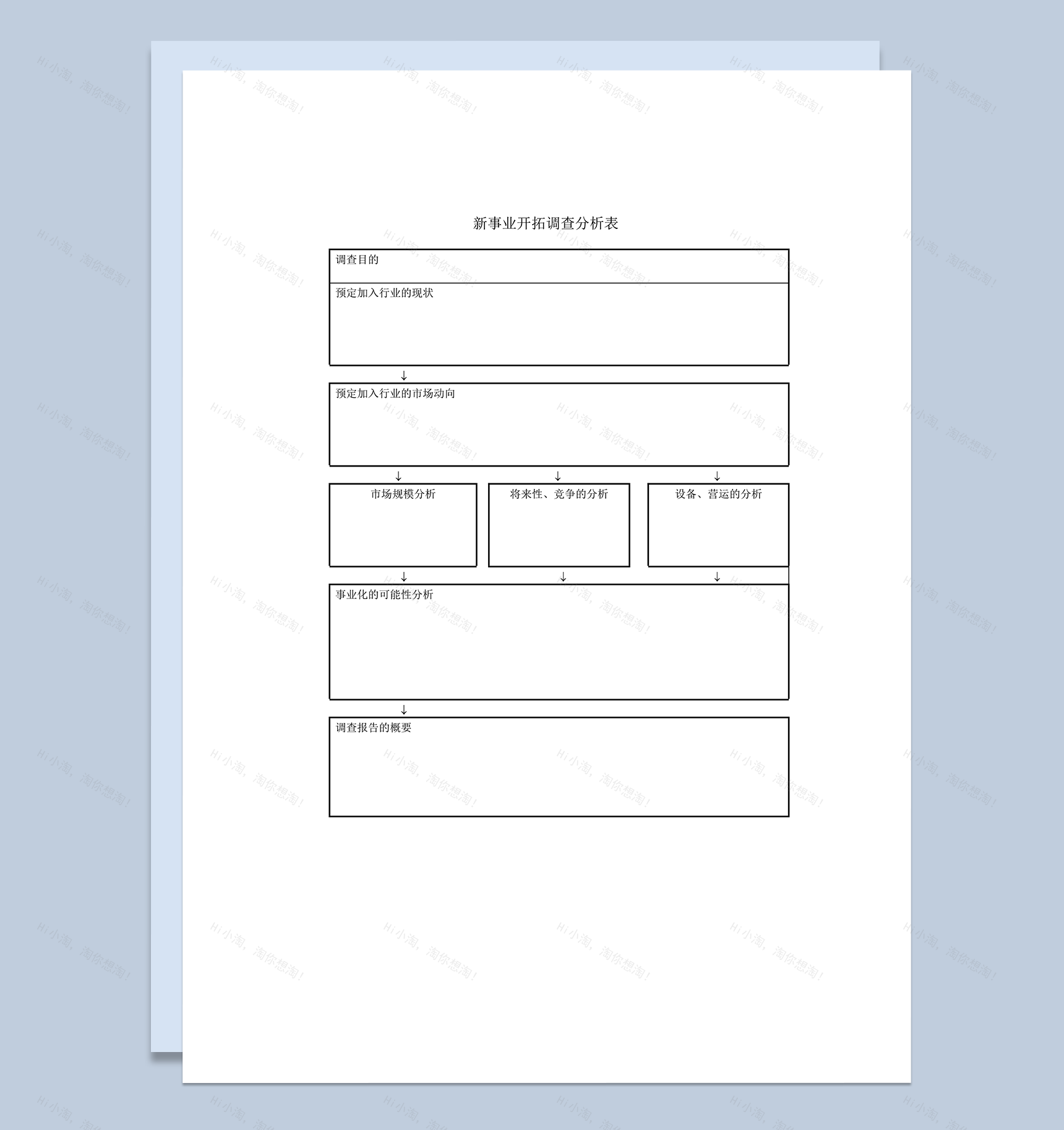 新事业开拓市场调查分析表word模板-1