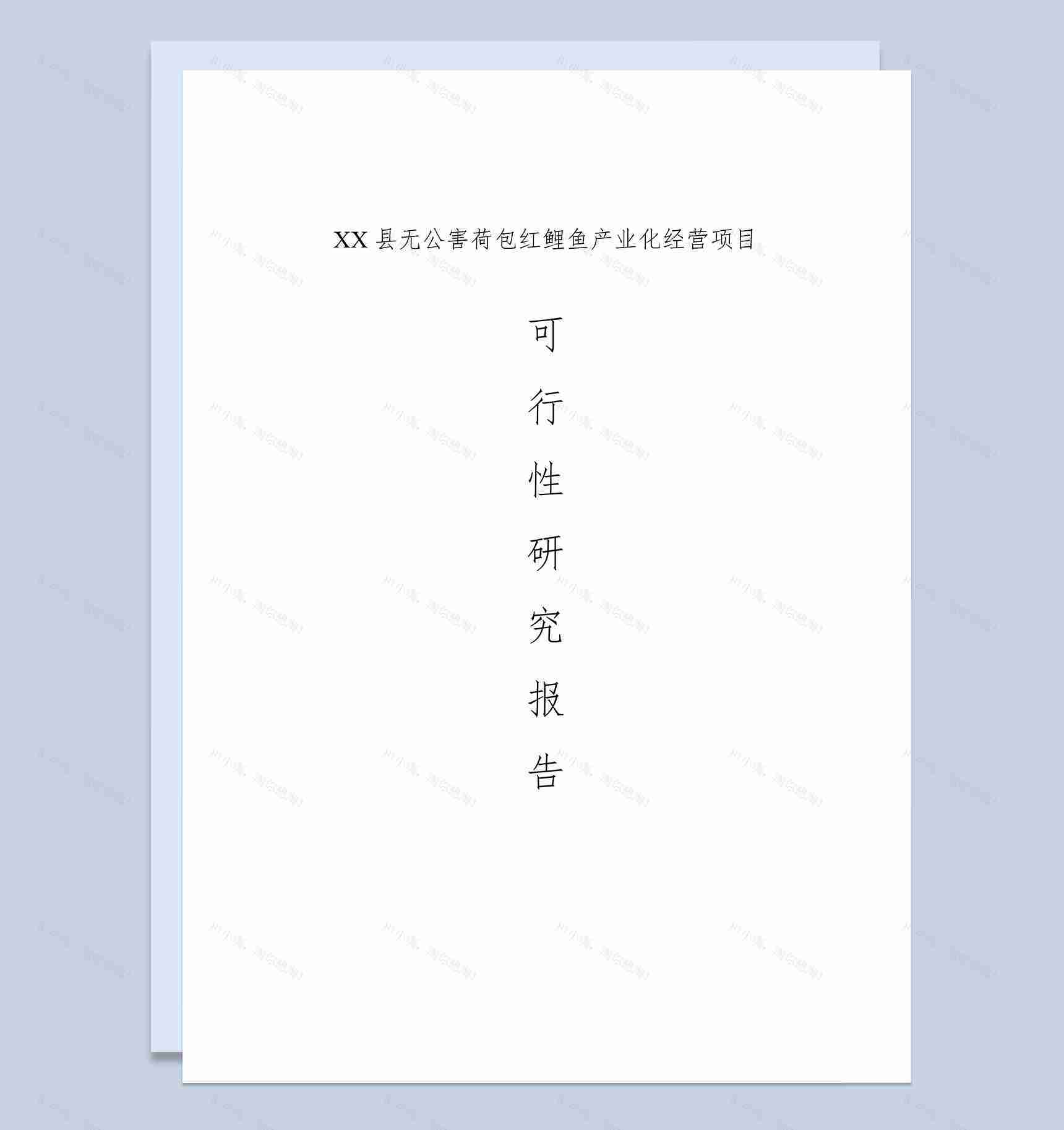 红鲤鱼产业化经营项目可行性研究报告Word模板-1