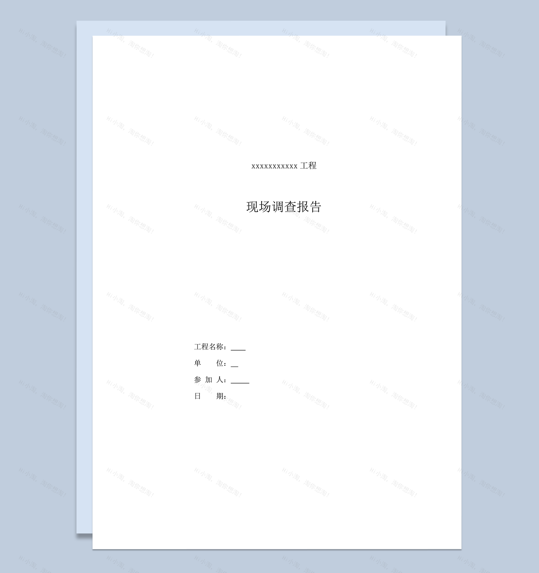 公路改建工程现场调查报告word模板-1