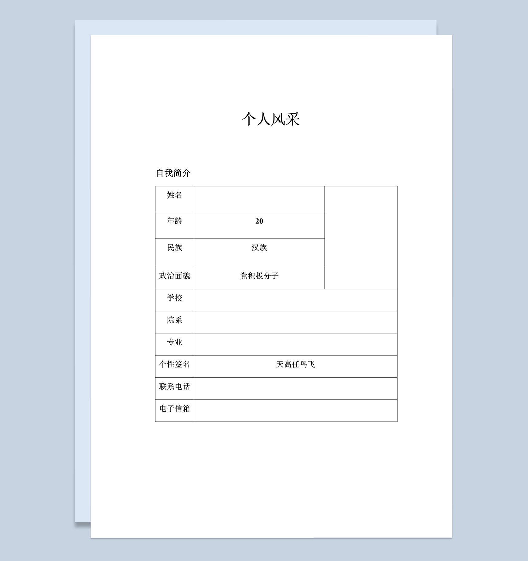 经济学类大学生职业生涯规划书范本Word模板