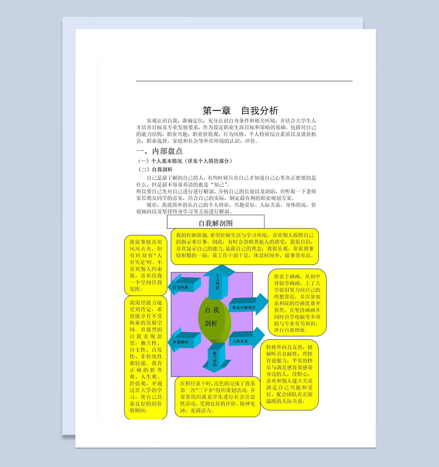 师范学院学生通用职业生涯规划书Word模板
