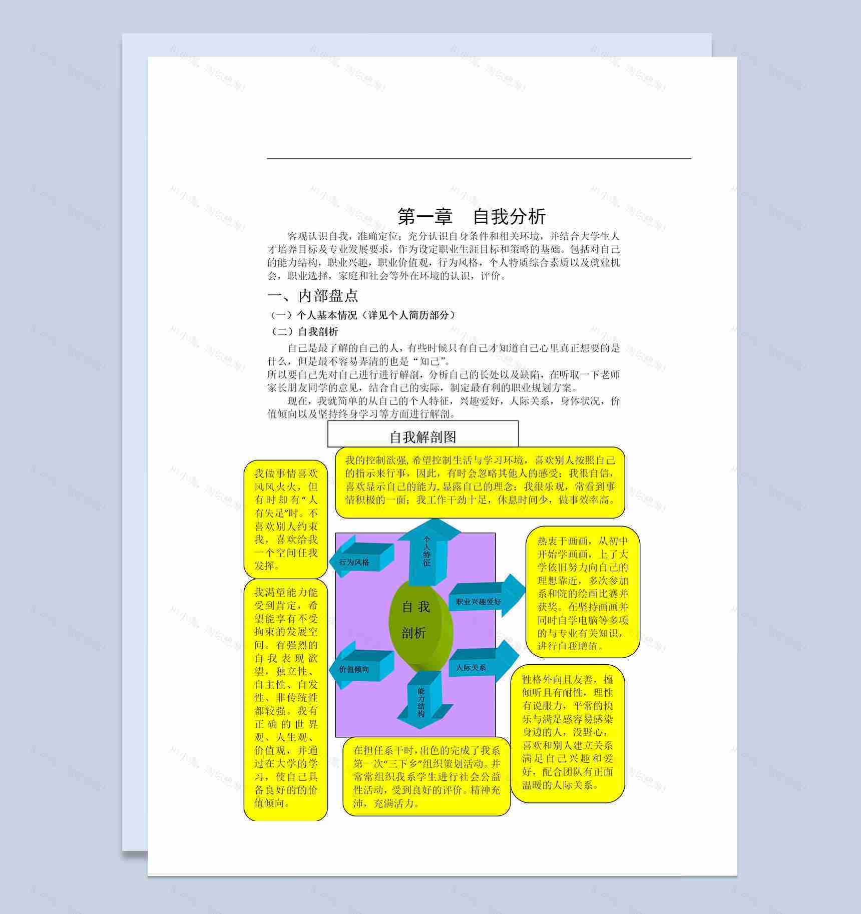 师范学院学生通用职业生涯规划书Word模板-1