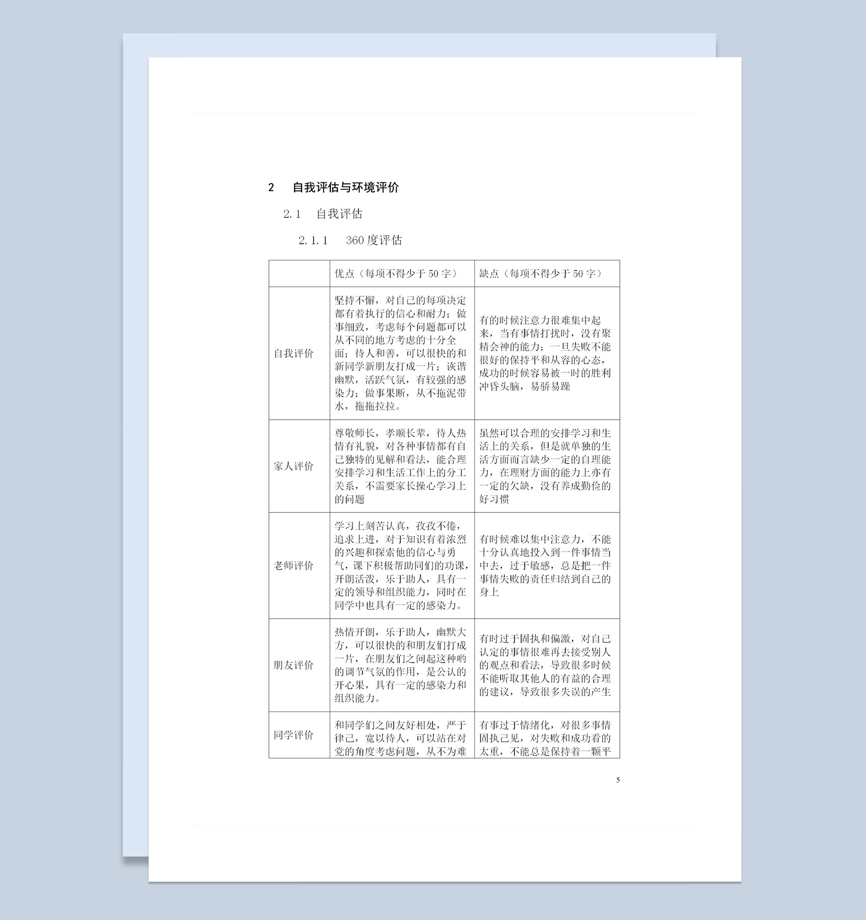 化学工程与工艺专业通用学业生涯规划书Word模板