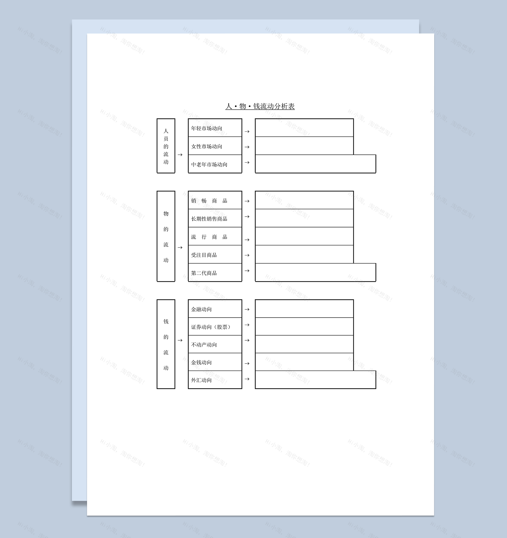 公司人物钱流动动向分析表word模板-1