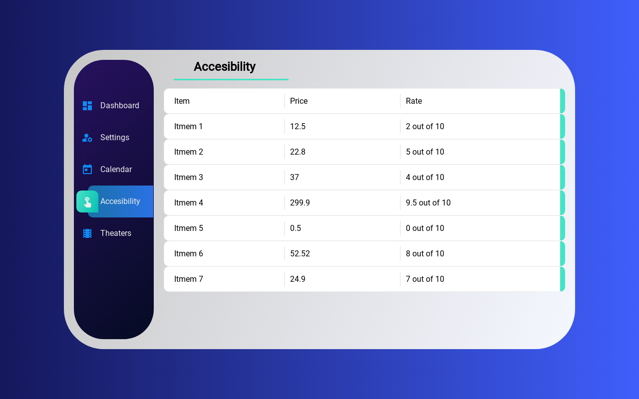 平板ui界面设计，简单实用的html5列表页模板