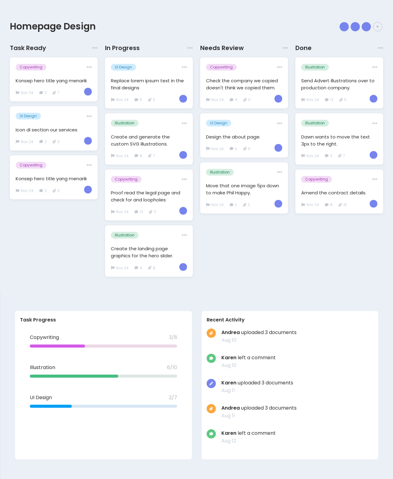 可拖动的任务管理器界面设计，清爽的ui界面设计模板
