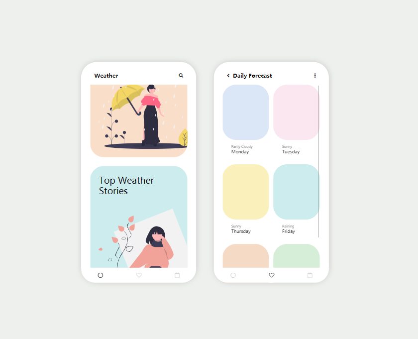 天气ui界面设计，天气预报网页素材下载