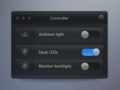 黑色ui界面设计_手机灯光调节器选择控制ui界面设计