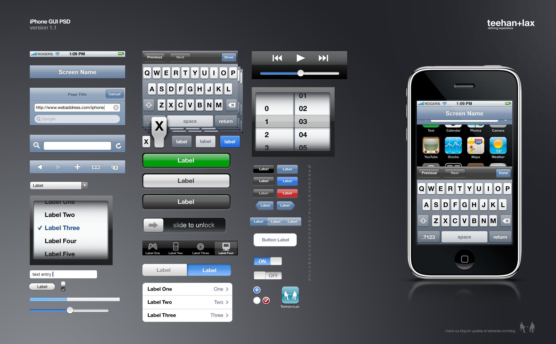苹果手机界面多个组件ui素材下载