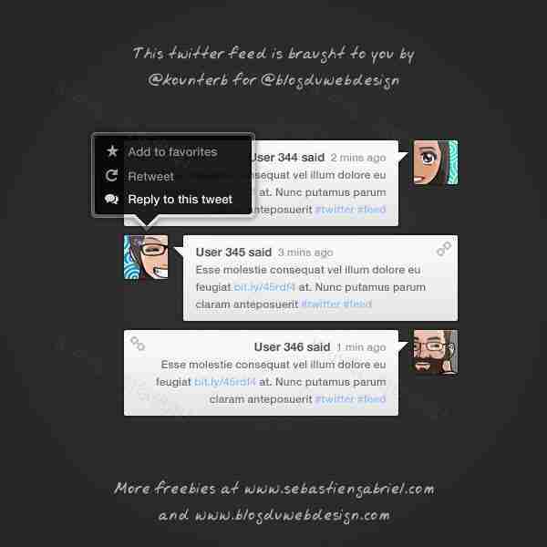 twitter网站文章评论ui界面素材_简洁大气的网页评论ui界面设计