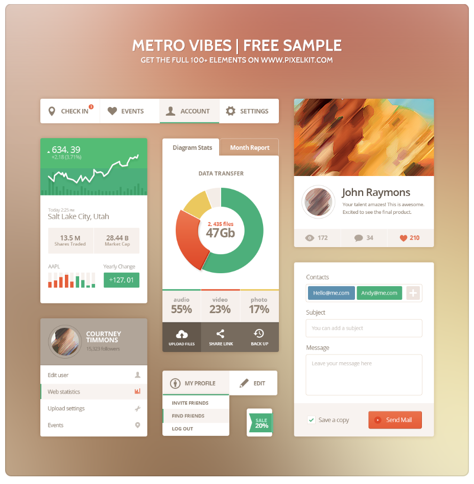 win7 metro界面风格的导航菜单页面ui界面设计素材psd下载
