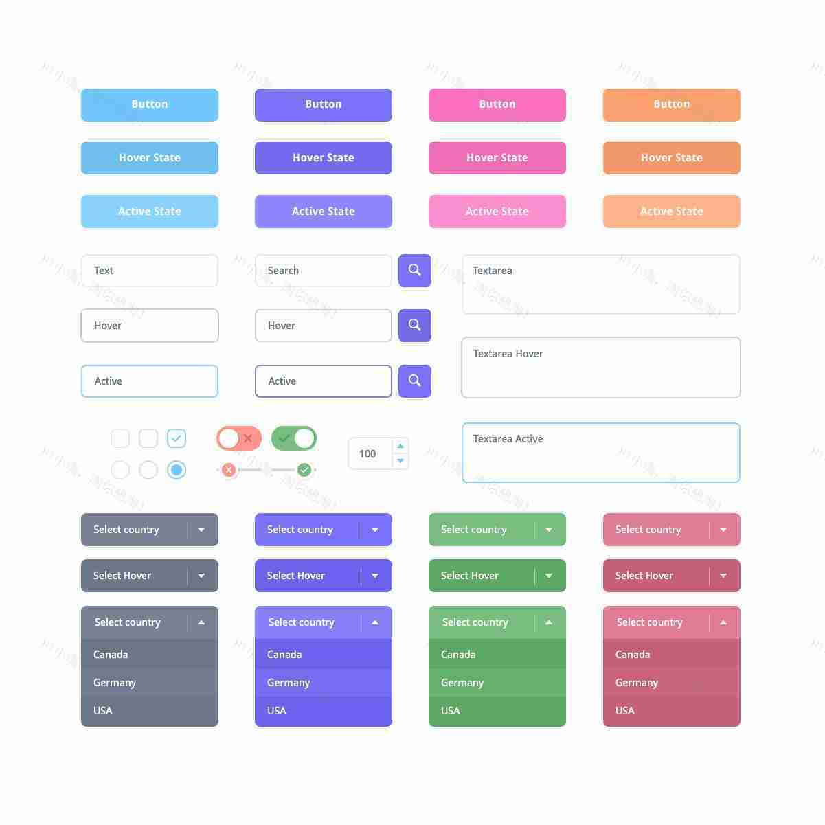 IOS7扁平风格的表单ui界面设计元素psd分层素材下载