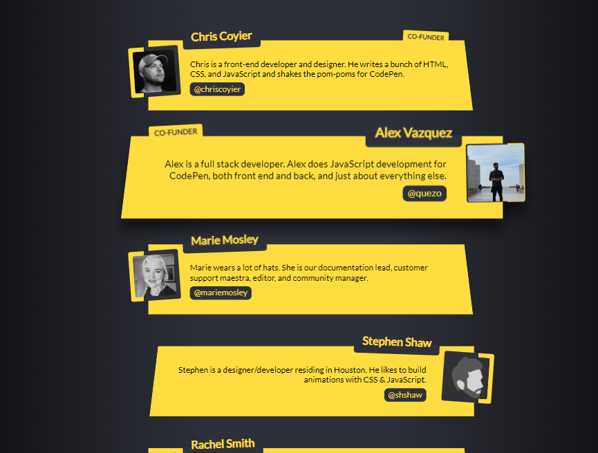 团队页排版悬停放大的代码下载