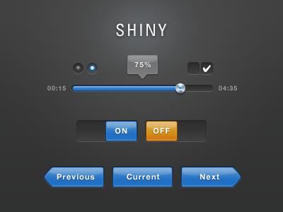 蓝色的网页ui界面表单设计元素psd分层素材下载