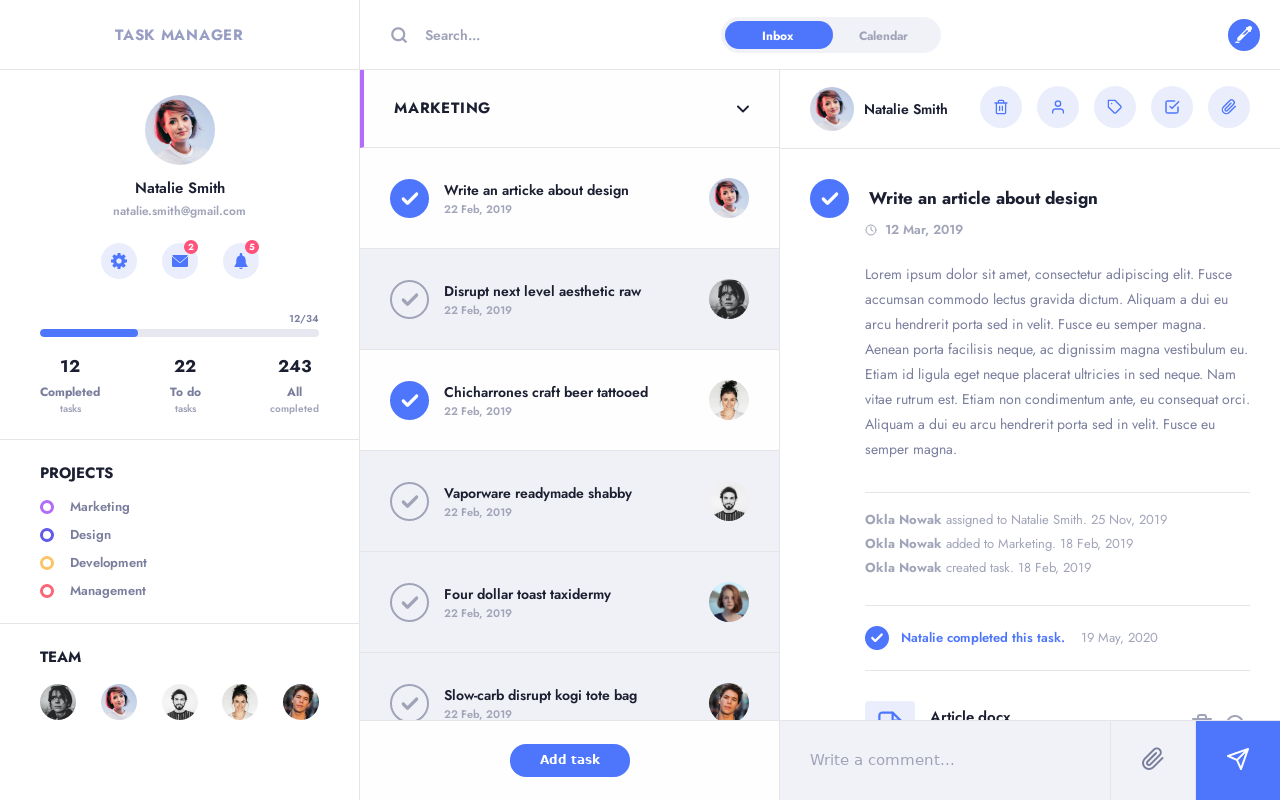 带有CSS网格的任务管理器ui界面