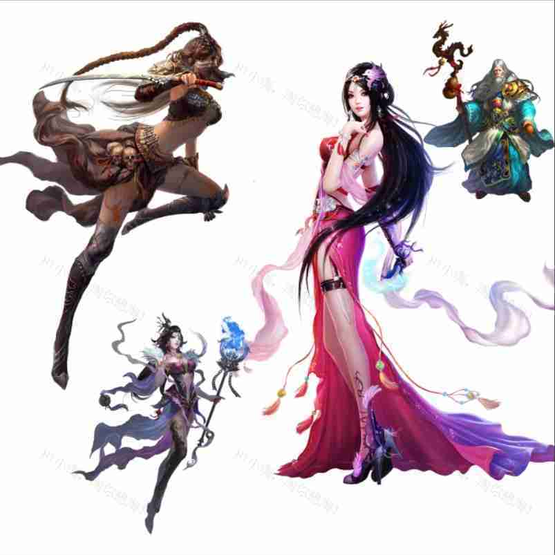 精美的游戏人物原画设计psd素材